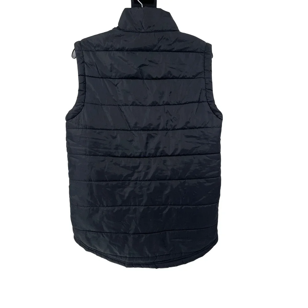 Nat Nast Mens Black Quilted Puffer Vest Full Zip Stand Collar Small‎ RN 136581